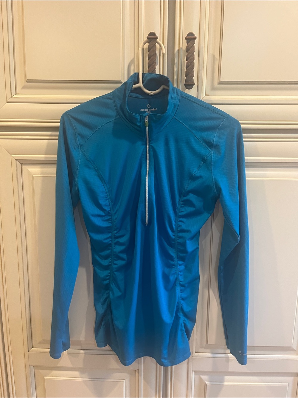 Moving Comfort Teal Blue Long-Sleeve Quarter-Zip Performance Top